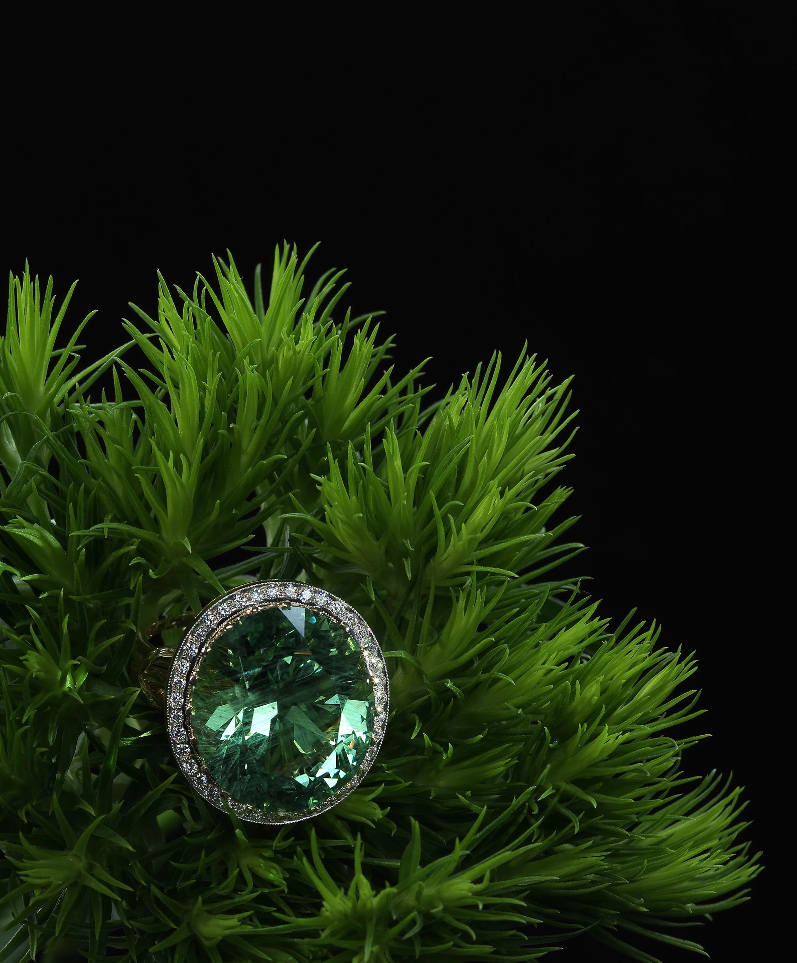 Green Stone Ring — Botanical Set