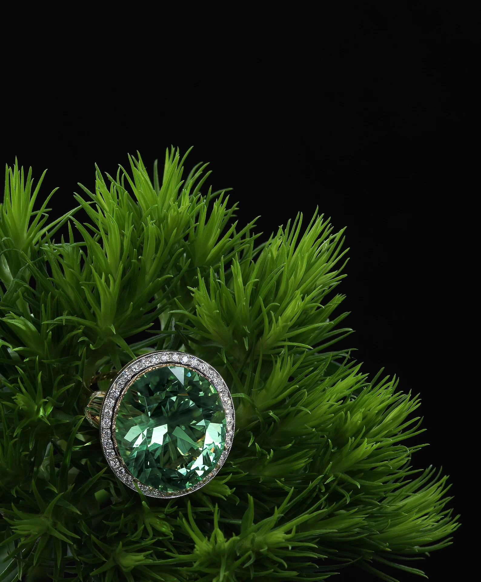 Green Stone Ring — Botanical Set